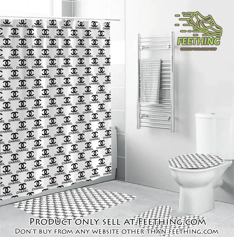 Chanel whie small logo fashion luxury brand bathroom set home decor ft3256793